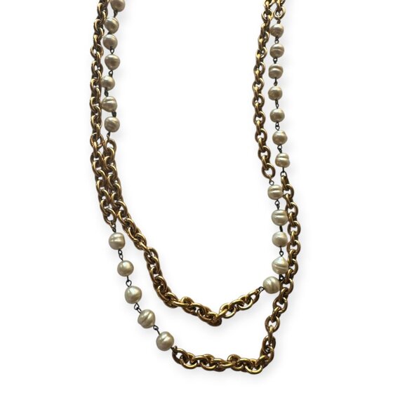 Vintage Chanel 1980s Double-Strand Faux Pearl Necklace 36”–CC Logo Clasp, box - Picture 6 of 15